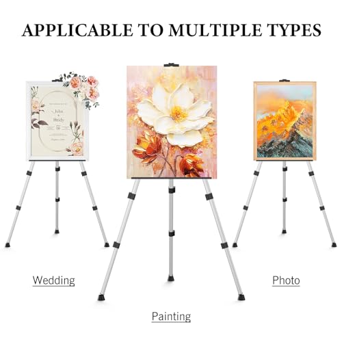 Art Painting Easel Stands, Adjustable Display Tripod Artist Sign Easels - style: Silver-2pack