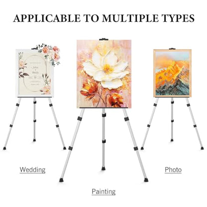 Art Painting Easel Stands, Adjustable Display Tripod Artist Sign Easels - style: Silver-2pack