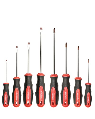 ROTATION 8pc Magnetic Screwdrivers Set, 4 Phillips and 4 Slotted Tips - color: 4pc Phillips+4pc Flat