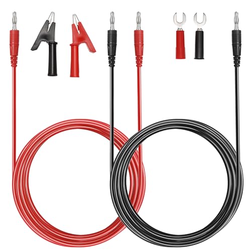 Sumnacon 4 in 1 Banana Plug Alligator Clip Pure Copper Fork Test Lead,2M - size: 6.6 ft