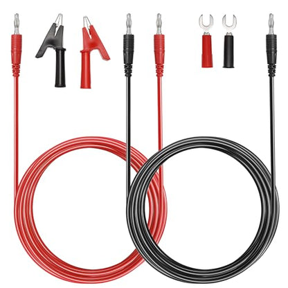 Sumnacon 4 in 1 Banana Plug Alligator Clip Pure Copper Fork Test Lead,2M - size: 6.6 ft