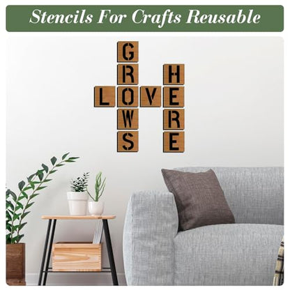 Letter Stencils for Crafts Reusable 42Pcs Number Stencils(4 Inch Font) - color: 4 inch