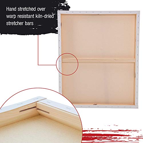 U.S. Art Supply 24"x30" Stretched Canvas for Painting, Gallery Depth 3-Pack