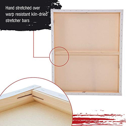 U.S. Art Supply 24"x30" Stretched Canvas for Painting, Gallery Depth 3-Pack