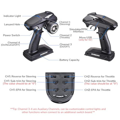 ATA HOBBY DUMBORC X4 2.4GHz 4 Channel RC Radio Transmitter and P6F Receiver