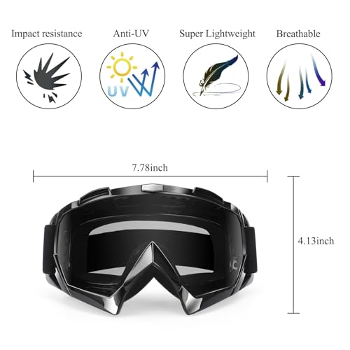 ATV Goggles 2-Pack - Motorcycle Motocross Off-Road Goggles - Grey Lens - color: 2/Grey Lens