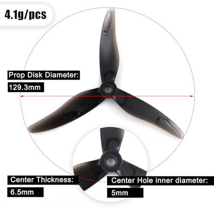 20PCS Gemfan Hurricane 51477 FPV Propellers for 2206-2407 Motor for FPV