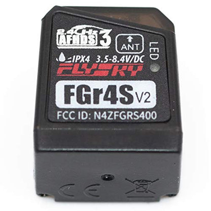 GoolRC Flysky FGr4S V2 Receiver, 2.4GHz 4CH AFHDS 3 Remote Control Receiver PWM/PPM/I-Bus Output Compatible with Flysky Noble NB4 NB4+ NB4 Pro PL18 RC Transmitter for RC Car Boat (2PCS)