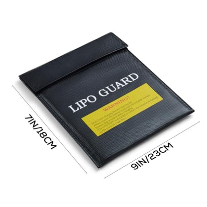 PAWBOSE Lipo Safe Bag, Fireproof Explosion-Proof Lipo Battery Bag for Safe Charging and Storage, 2 Packs(black)