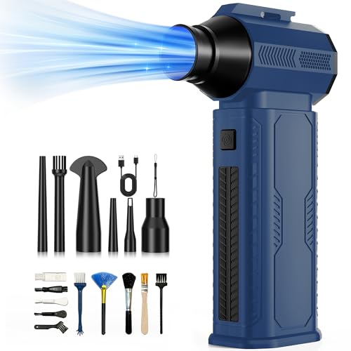 Compressed Air Duster, 130,000RPM Ultra-Powerful Electric Air Duster - color: Blue