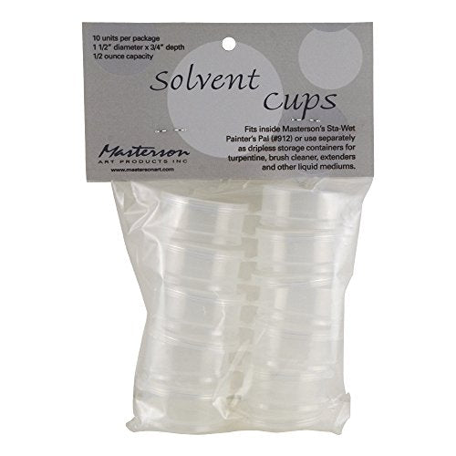 Masterson Solvent Storage Cups, 1.5 inch Diameter, 0.5 oz Capacity, Package of 10 (912.4)