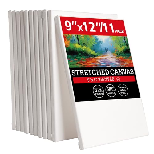 11 Pack 9x12 Stretched Canvases - size: 9x12 (11Pack)