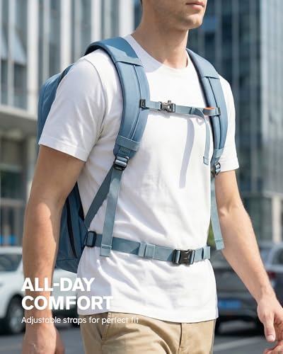 Tolaccea Travel Laptop Backpack 32L Carry on Daypack for Work Business - color: Sky Mist