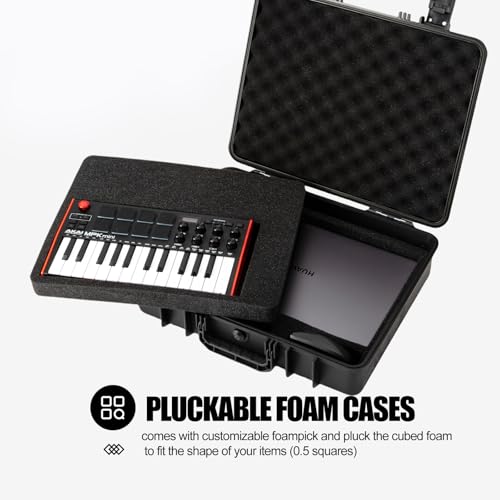 Hard Case for 11-16inch Gaming Laptops & Accessories - Heavy Duty Storage Case with Pull & Pluck Foam Layer Compatible Electronics, Guns, Cameras,Drones, Tools,and Other Gear