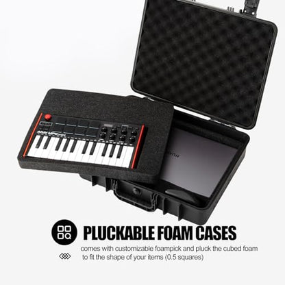 Hard Case for 11-16inch Gaming Laptops & Accessories - Heavy Duty Storage Case with Pull & Pluck Foam Layer Compatible Electronics, Guns, Cameras,Drones, Tools,and Other Gear