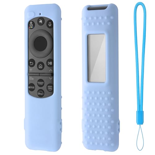 Hi Color Silicone Cover for 5.5 INCH Samsung TM2560E Solarcell Remote 2025 Compatible with TM2360E BN59-01432A Samsung TV Remote Soft Anti-Slip Light Weight Silicone Case Sleeve (Glow Blue) - color: glow blue