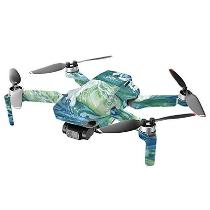 MIGHTY SKINS Compatible with DJI Mini 2 Portable Drone - Cyclone Wave | Protective, Durable, and Unique Vinyl Decal wrap Cover | Easy to Apply, Remove, and Change Styles | Made in The USA - color: Cyclone Wave