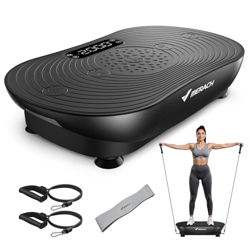 Merach V33 Pro Vibration Plate Exercise Machine with Touchscreen, 99 Speeds - color: Black