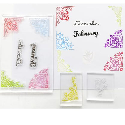 352 Pieces Acrylic Stamp Blocks Tools Set Include 339 Clear Stamp Blocks, 8 Pcs Colorful Craft Ink Pad 5 Pcs Clear Stamping Blocksfor Scrapbooking Card Making DIY