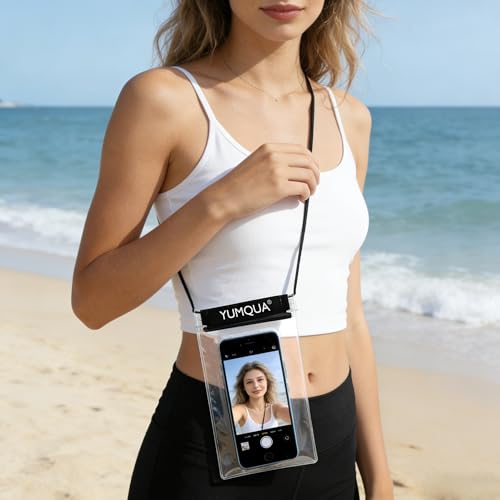 YUMQUA Waterproof Pouch Dry Bags Document Map Holder for Water Sport 3PACK - color: Black-5Pack