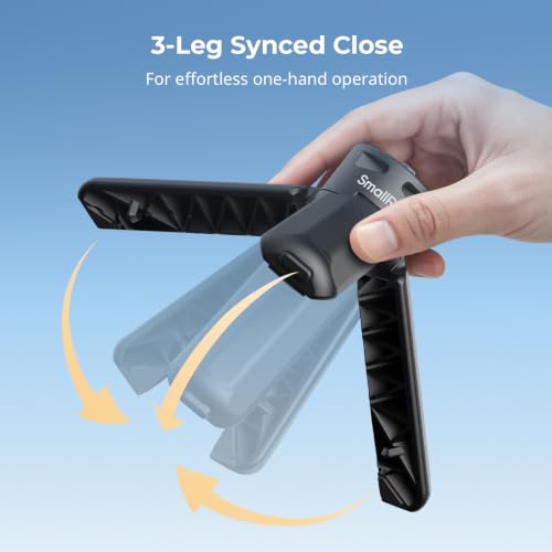 SMALLRIG One-Touch Open Mini Tripod for DJI Pocket 4P/4/3 for Insta360 Luna - color: Black