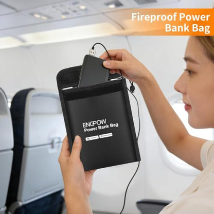 ENGPOW Fireproof Organizer Travel Safe Bag, Portable Electronic Carry Case - size: 9'' x 7''