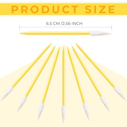 Chinco 200 Pcs Cleaning Swabs 2.56'' Sponge Tip Swabs Sticks Yellow - color: Yellow