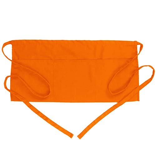 BOHARERS Waist Apron with 3 Pockets - Orange Waitress Waiter Server Short Apron - color: 1 Pack Orange
