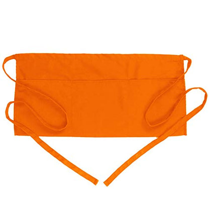 BOHARERS Waist Apron with 3 Pockets - Orange Waitress Waiter Server Short Apron - color: 1 Pack Orange