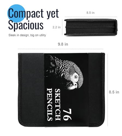 TMOL 76 Pack Art Supplies Sketching Kit, 100 Sheets 3-Color Sketchbook