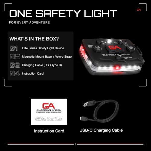 Guardian Angel Elite Safety Light - White Front & Red Rear - color: White/Red, size: 1-Pack