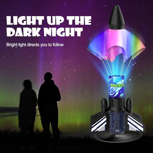 Rocket Launcher for Kids, 200 ft Self Launching Motorized Rocket Toy - color: Blue