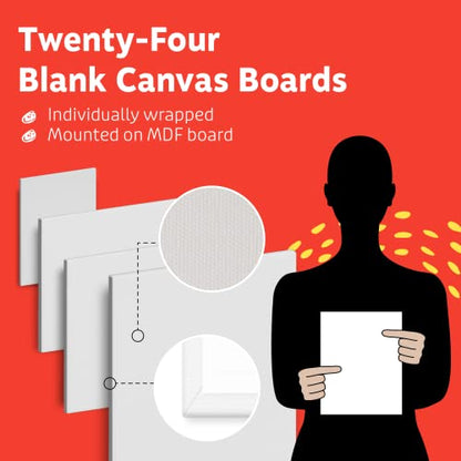 Artlicious 8x10 Canvas Boards and Drawing Clipboard Bundle for Painting and Sketching