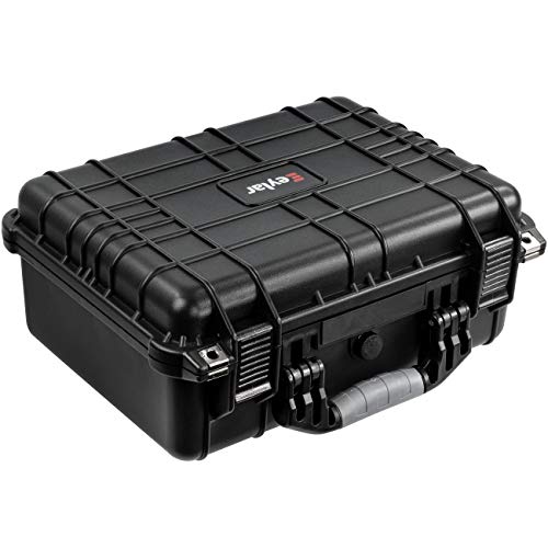 Eylar Standard 16" Gear, Equipment, Hard Camera Case Waterproof with Foam TSA Standards - color: Black