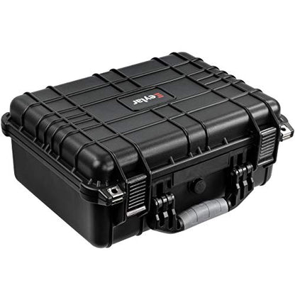 Eylar Standard 16" Gear, Equipment, Hard Camera Case Waterproof with Foam TSA Standards - color: Black