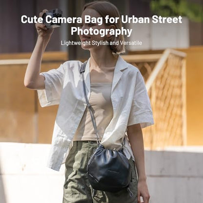 PGYTECH OneGo Drawstring Small Camera Bag Soft Cute Camera Pouch Handbag - color: Black