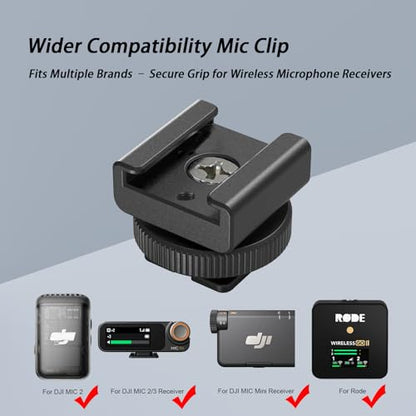2pcs Cold Shoe Mount Adapter for DJI Rode Wireless Microphone Accessories