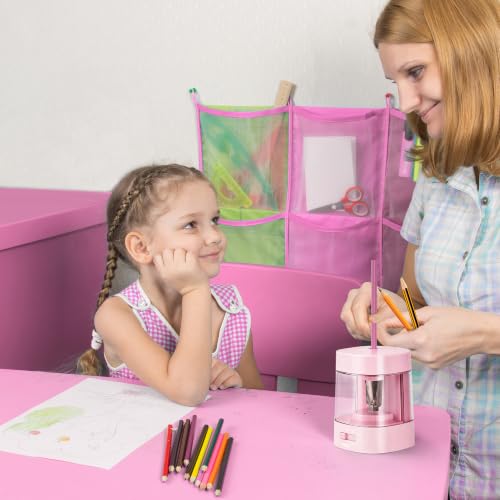 Deli Electric Pencil Sharpener, Automatic Pencil Sharpeners, Light Pink - color: Light Pink