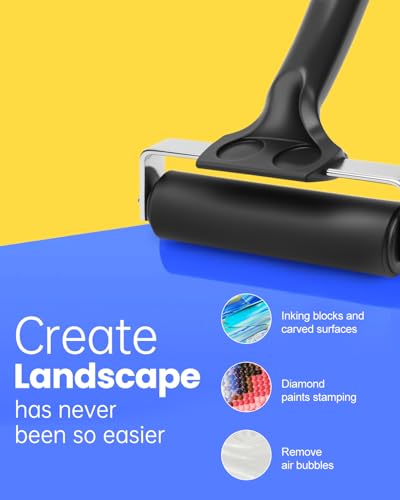 UCEC 3 Pack Brayer Rollers for Printmaking, Rubber Roller for Paint&Crafts - color: 2.4+4+7.9 Inch-Black