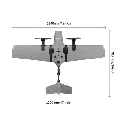 ROC WING VTOL Y3 Advanced Fixed-Wing VTOL UAV RTF Drone with 4K Gimbal Camera, T14 Controller, Battery and Charger Included