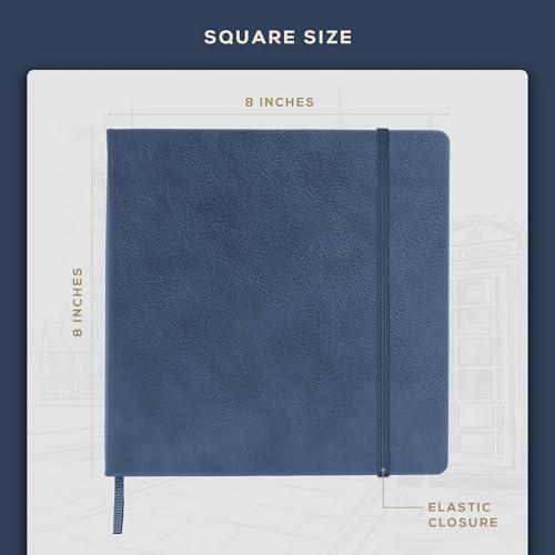 Beechmore Books 8x8 Square Mixed Media Sketchbook 160 GSM/98lb, Gift Box - color: Symphony Blue, size: Square - 8" x 8"