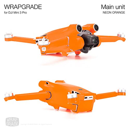 WRAPGRADE Skin Stickers compatible with DJI Mini 3 Pro | Main Unit (NEON ORANGE) - color: Neon Orange