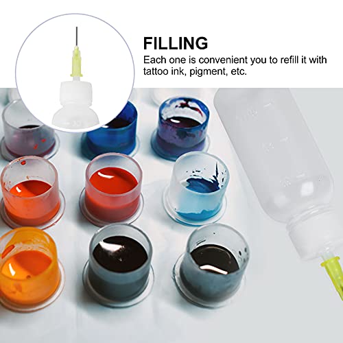SUPVOX Tattoo Set with Kit Applicator Bottles and Needle Tips for Body Art Drawing Portable Plastic Bottles for Precision Ink and Pigment Application 18-Piece Diy Tattoo Supplies