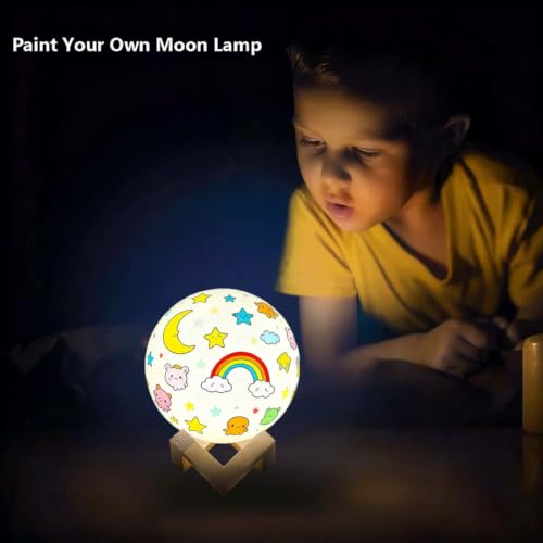 HOLA Paint Your Own Moon Lamp Kit, Updated USB Rechargeable, Kids Crafts