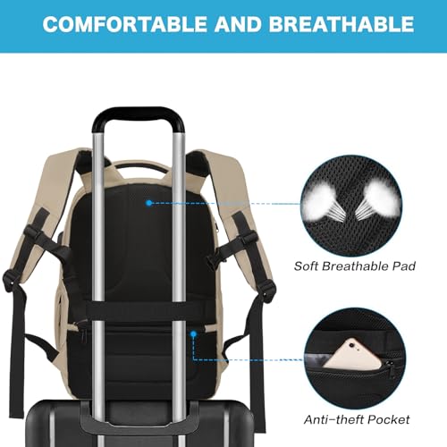 MOSISO 15.6-16 inch 35L Laptop Backpack with USB Charging Port - color: Camel