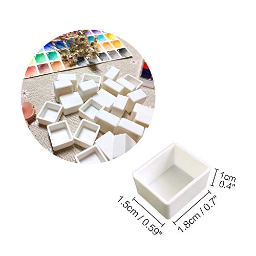 100Pcs Watercolor Half Pans Empty with Magnetic Stripe,Plastic Palette Tins - color: 100 Half Pans