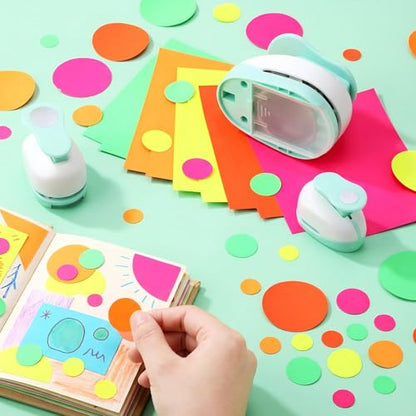 CHENGU 3 Pack Circle Hole Punch 2"/1"/0.6", Mint Green - color: Mint Green, style: Circle