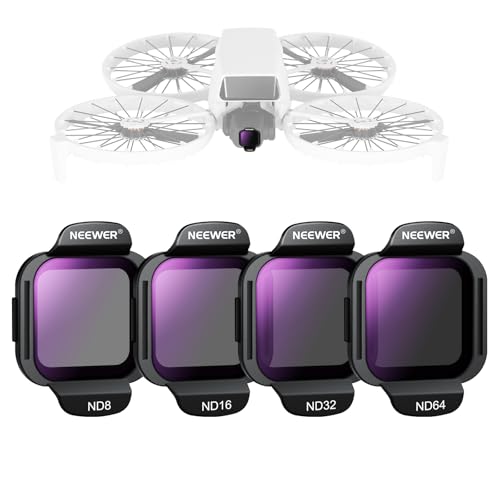 NEEWER ND Filter Set Compatible with DJI Flip/Lito X1 Drone, ND8 ND16 ND32 ND64 Snap On Multicoated HD Neutral Density Lens Filter Accessories Kit, FL-N34 - size: Flip, style: 4 Pack ND
