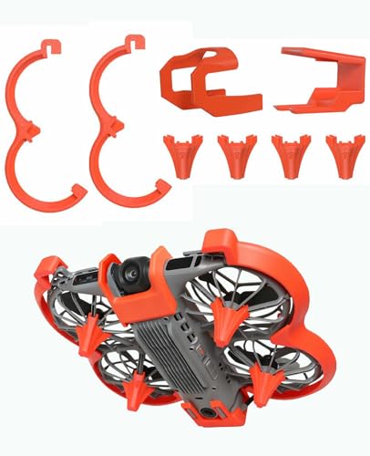 8-in-1 Propeller Guard Compatible with DJI Neo 2 – Includes 2 Plastic Anti-Collision Guard ，4 Landing Gear Stands, 1 Transmission Module Guard Cover and 1 Camera Guard Durable,Fully-Cover(Orange) - color: Orange