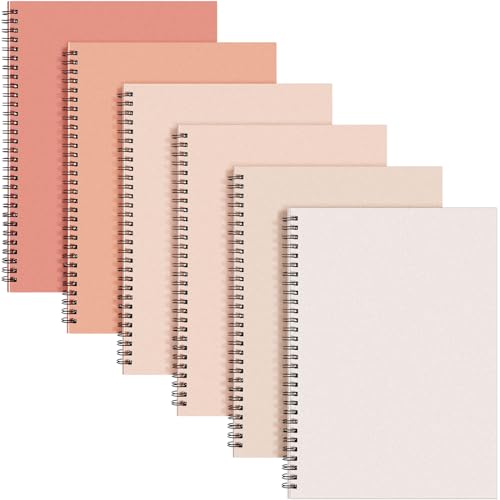 Fuutreo 6 Pack Spiral Notebook 10.5x7.45 Notebook,Orange Series,Light - color: Orange Series